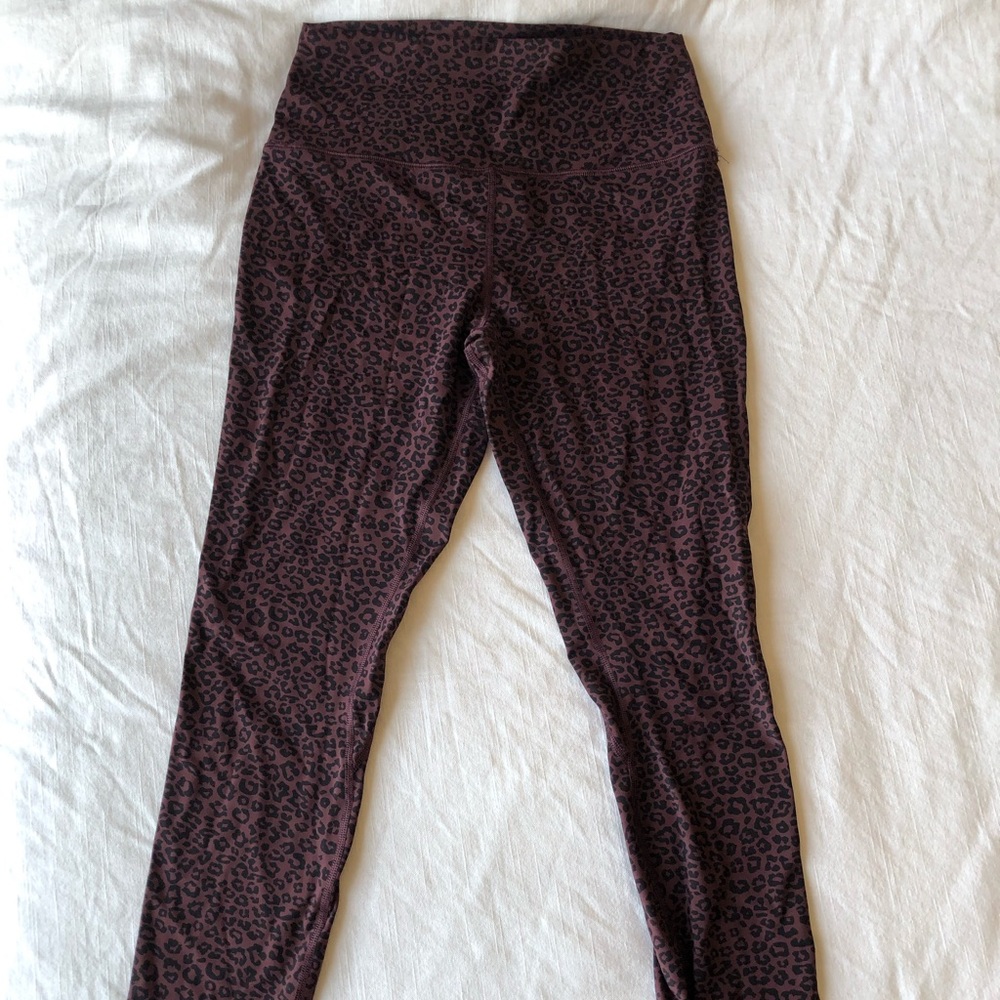 CRZ Maroon Leopard Print Leggings